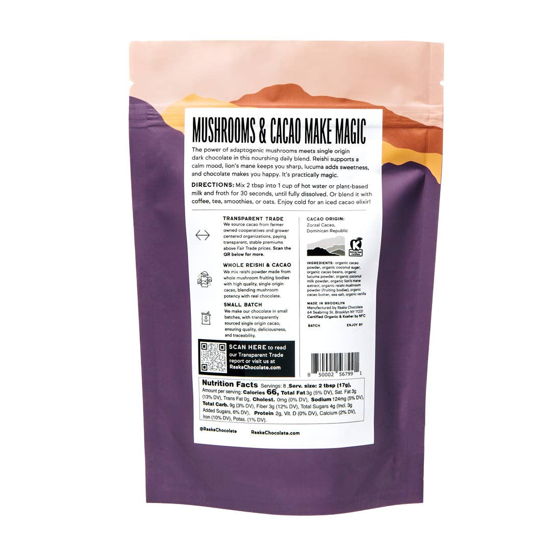Raaka Cocoa Magic Mushroom Blend - Adaptogen Hot Chocolate